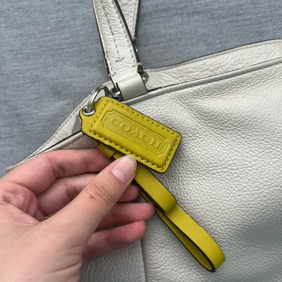 Coach Park Parchment Leather Satchel Carrie All Tote Bag - Picture 8 of 16